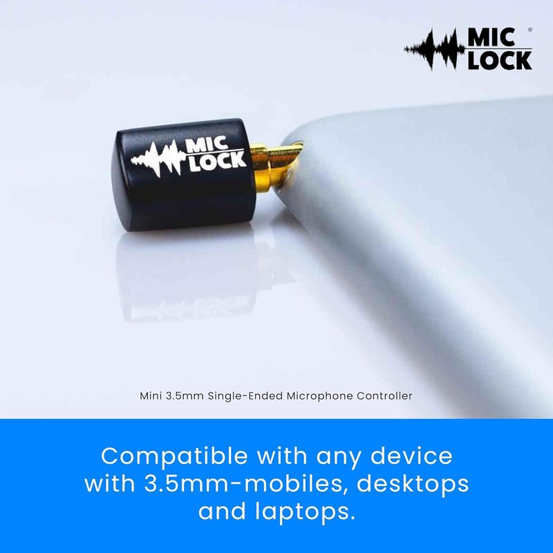 Mic-Lock 3.5mm for Headphone Port - Microphone Audio and Data Security - Privacy Protector for Laptops, Smartphones, Tablets, and Computers (Black, Single Pack) - Image 3